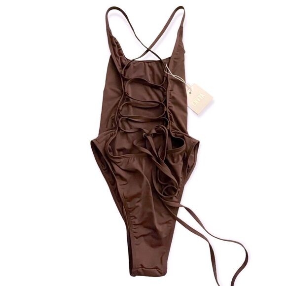 Strappy Back One Piece Swimsuit - Picture 2 of 8